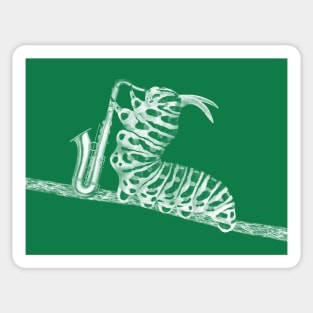 Caterpillar Playing Saxophone Sticker